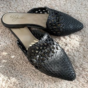 Black Woven Mules